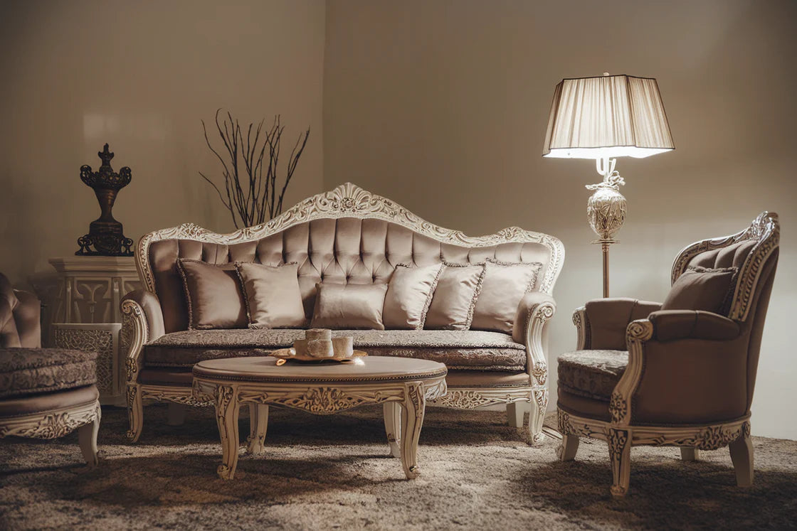 Imperial Elegance Hand-Carved Sofa Set – Classic Luxury Living Collection