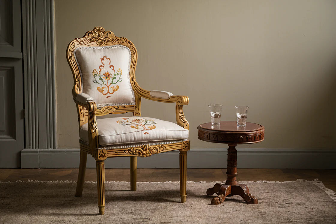 Royal Grace Hand-Carved Accent Chair – Elegant Classic Luxury Seating